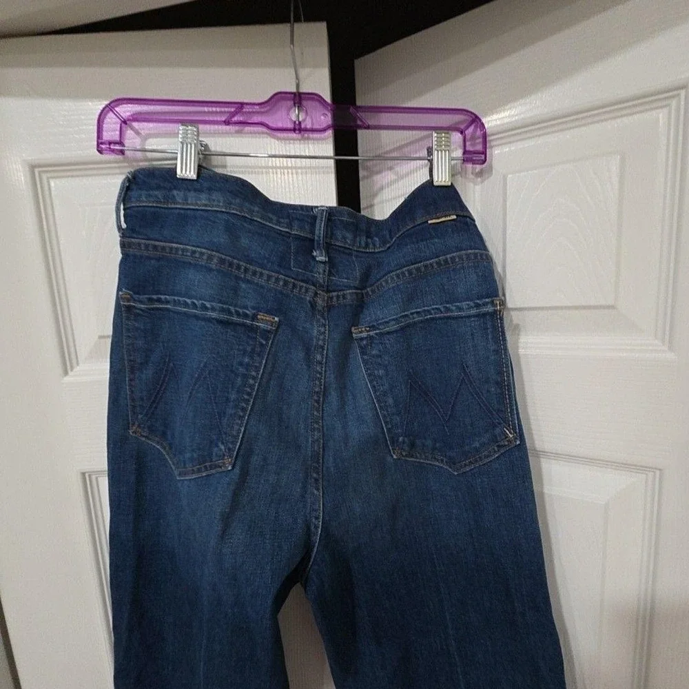 Mother Jeans Womens 26 Blue Wash The Pinch Sneak Straight Denim Bad Reputation